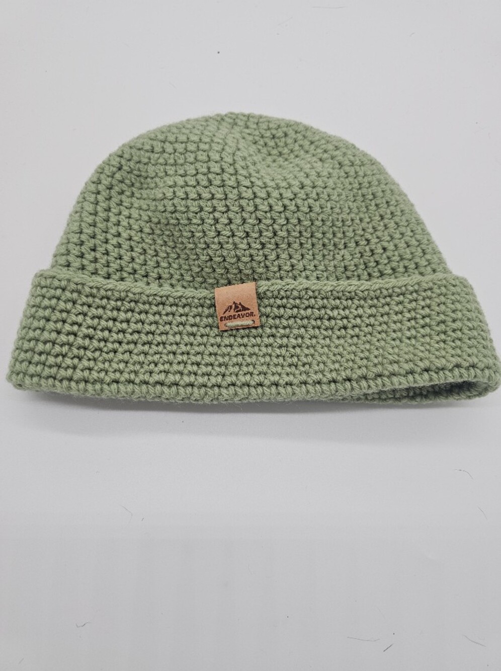 Endeavor Green Crochet Beanie